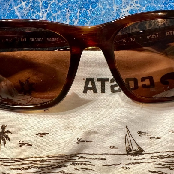 Costa Tybee Brown ocean wave Sunglasses 580 polarized glass - Picture 1 of 12